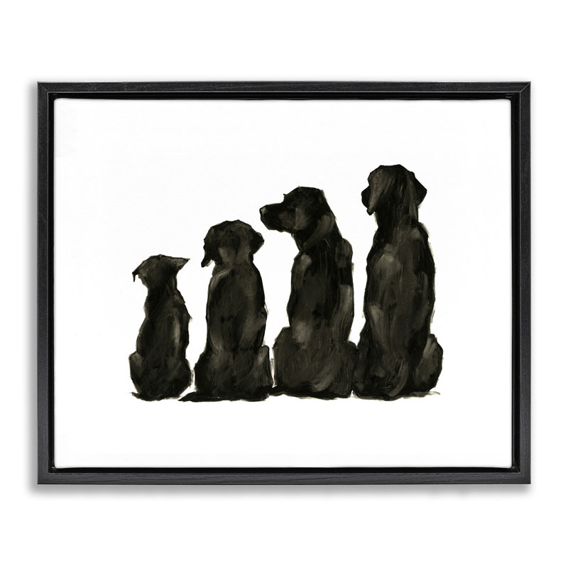 Silhouette de famille, H 17 po x l 21 po, Noir