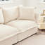 Comfy 3 With 3 Ottomans, Cream Chenille Textile, Living Room Addition Luxurious And Home Theater