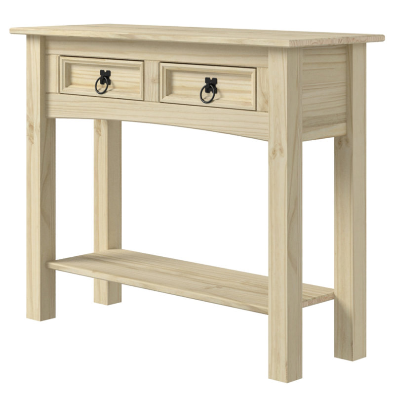 Console en bois massif Dinnington, Non peint, Non peint