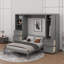 Grand lit escamotable avec tiroirs et tablettes-123076675