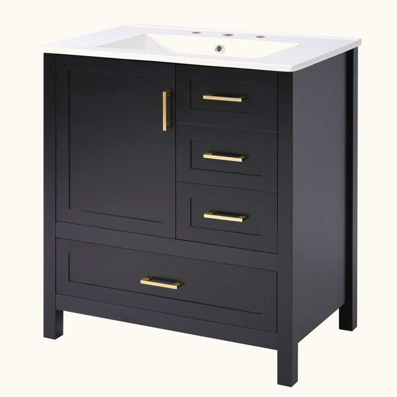 Bathroom Vanity with Sink Combination Set, Black