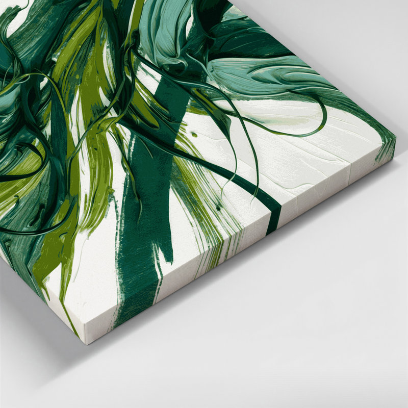 «Lyrical Abstraction 34», art mural sur toile verte, H 16 po x l 20 po