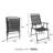 3-Piece Outdoor Patio Furniture Set, 2Chairs/Table, Foldable Powder-Coated Metal Chair & Tempered Glass Side Table-1007548454