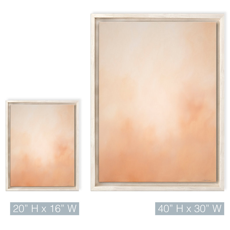 Abstract Underwater Clouds XIX by  - Floater Frame Print on Canvas, 40" H x 30" W x 2.375" D, Framed Canvas, Beige