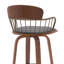 Tabouret tournant Willow avec base en métal bronze doré