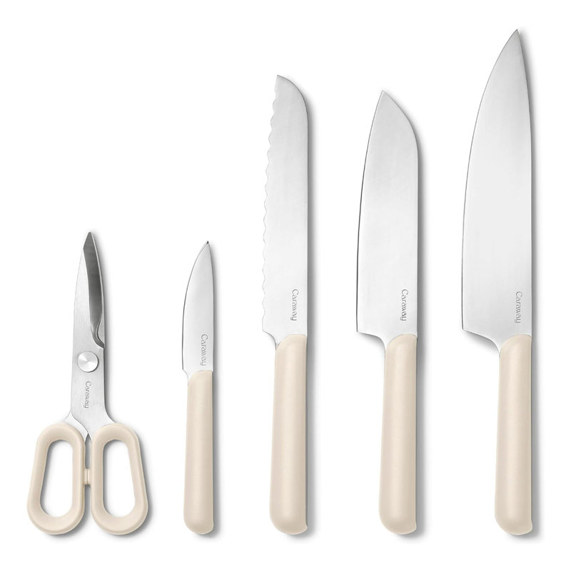 Caraway 5Pc Knife Set, Cream