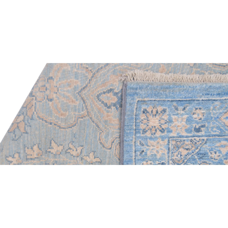 Tapis bleu / beige de haute qualité noué à la main Ziegler 3000