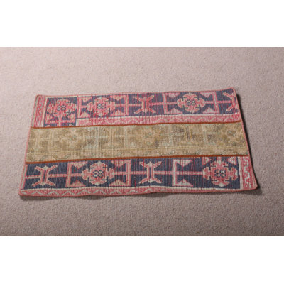 Vibrant Red Hand Woven Small Rug Ideal for Entryway Handcrafted in Traditional Anatolian Style