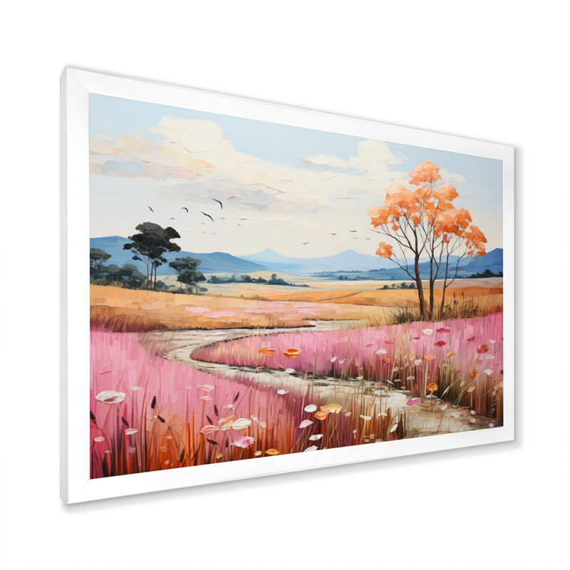 «Countryside Pastel Hills Patchwork II», reproduction, H 34 po x l 44 po x P 1,5 po, Cadre simple blanc
