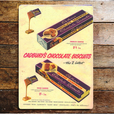 Cadbury's Chocolate Biscuits - No Frame Print on Metal