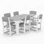 Ensemble de salle à manger d'extérieur pour 6 personnes, comprenant une table et des chaises en PEHD résistant aux intempéries avec trou pour parasol.-447179821-447179822