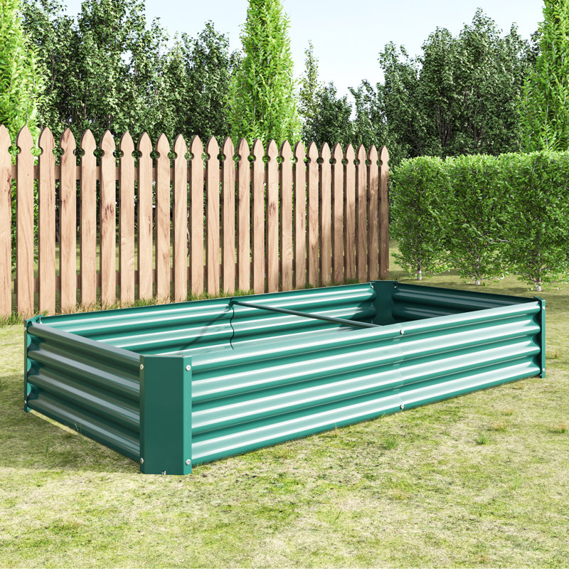 Metal Raised Rectangle Planter Bed 631Ft For Bedroom Vegetable And Flower Growing - Rust Proof, Large Capacity Outdoor Plant Cultivation , Easy To Up