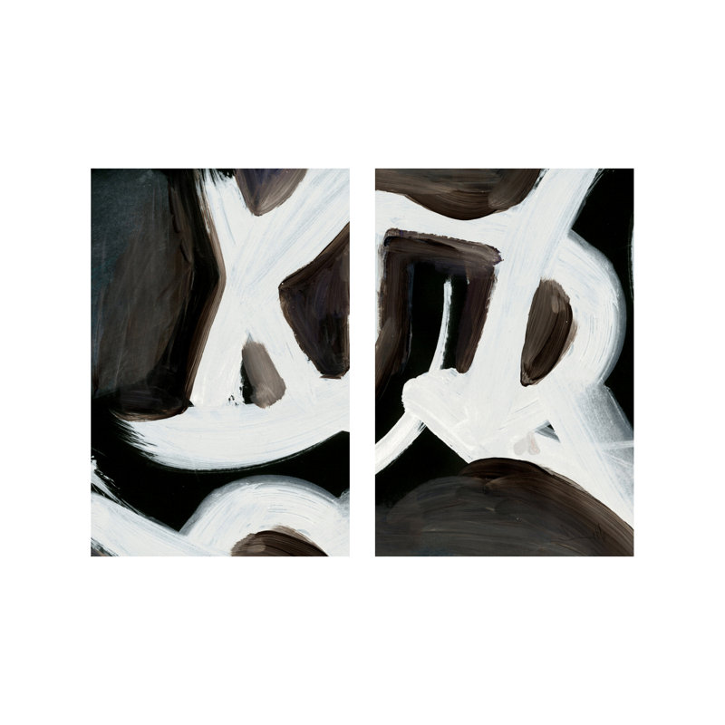 "Connecté", ensemble de deux encadrés d'art texturé, Noir, H 14 po x l 20 po