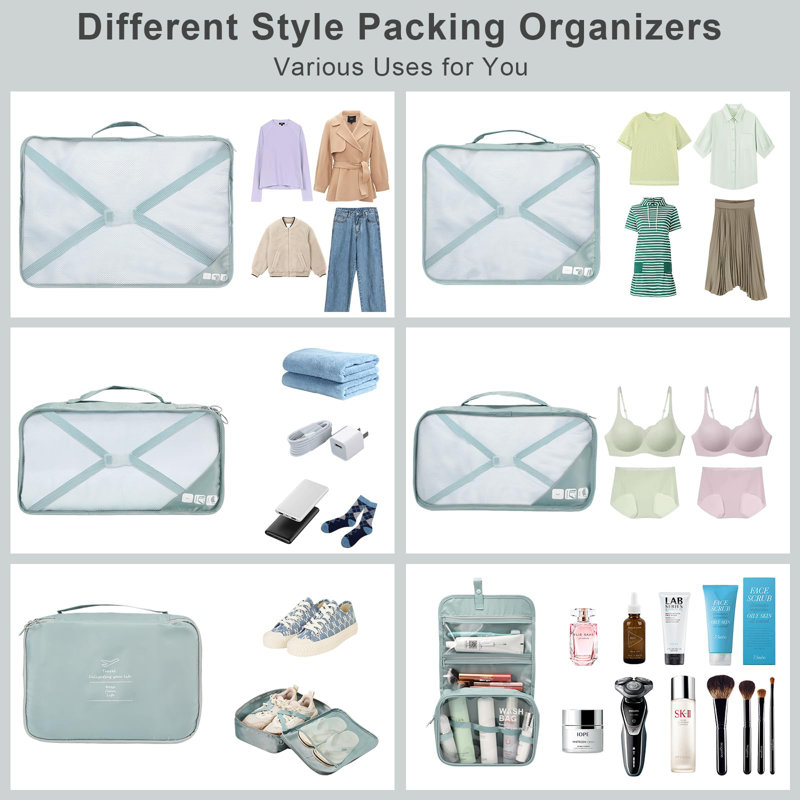 Rebrilliant Fabric Storage Bag, Blue/Grey