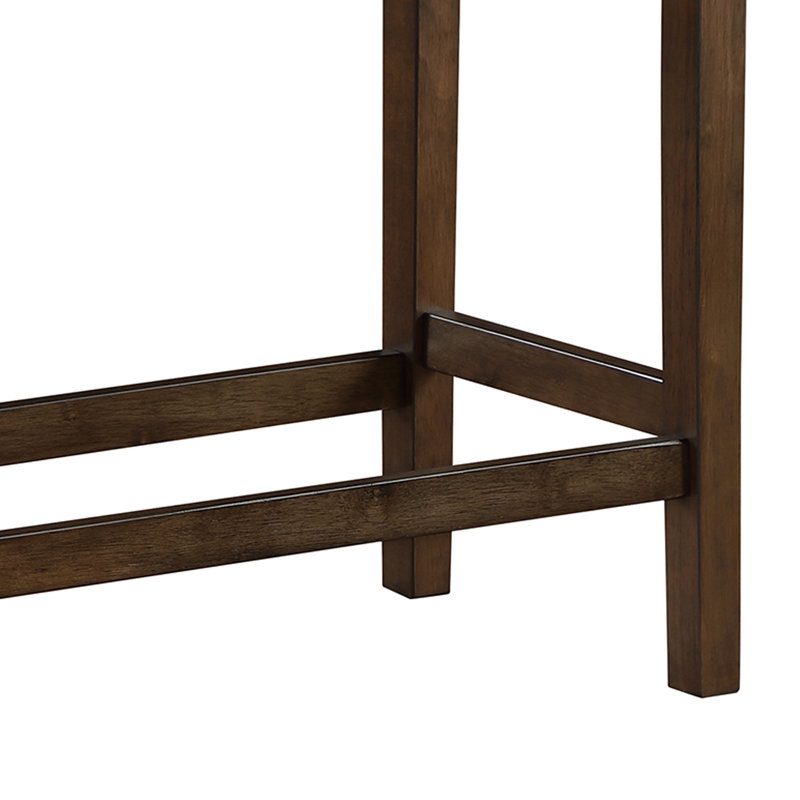 Banc de 48 po de hauteur, banc de salle à manger rembourré en tissu avec structure en bois d'hévéa, banc de comptoir moderne de 26,5 po de hauteur pour îlot de cuisine et petit espace, brun