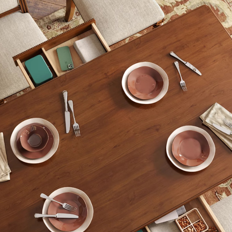 Adysson Solid Wood Base Dining Table, 35.43" W x 62.99" L