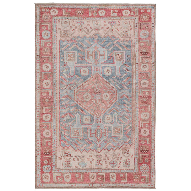 Tapis ombre bleue / fleur de pêche / coquillage, Rectangle 10 pi x 14 pi