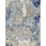 Modern Hand-Knotted Beige Area Rug