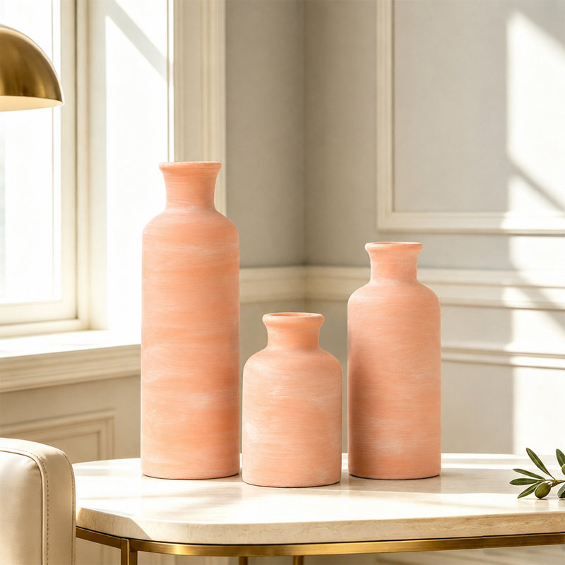 Dalonte Ceramic Vase Set, Orange
