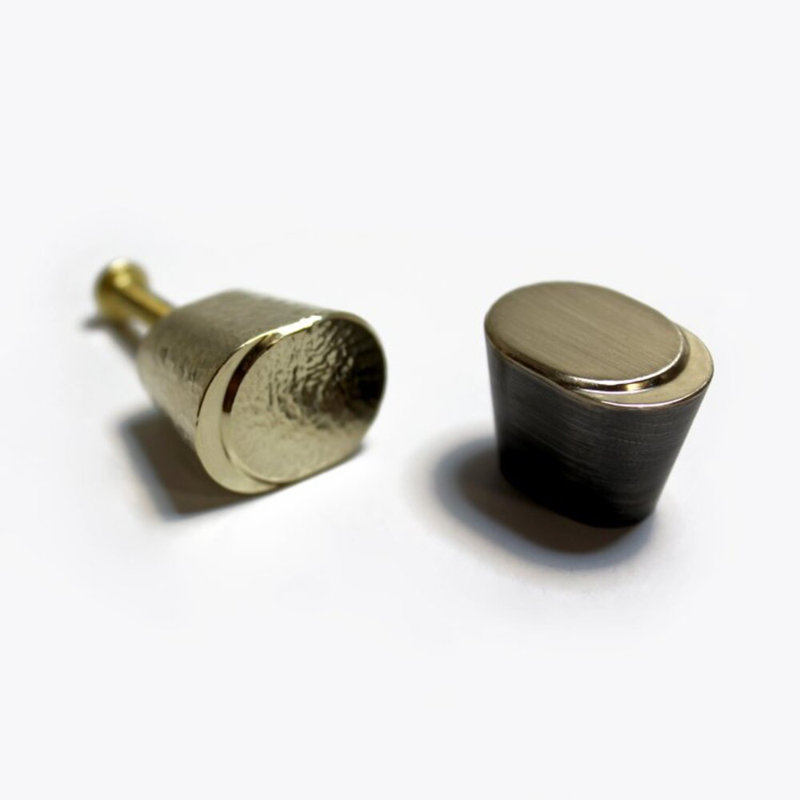 Lunar Eclipse Oval Knob, Hand-Hammered Brass