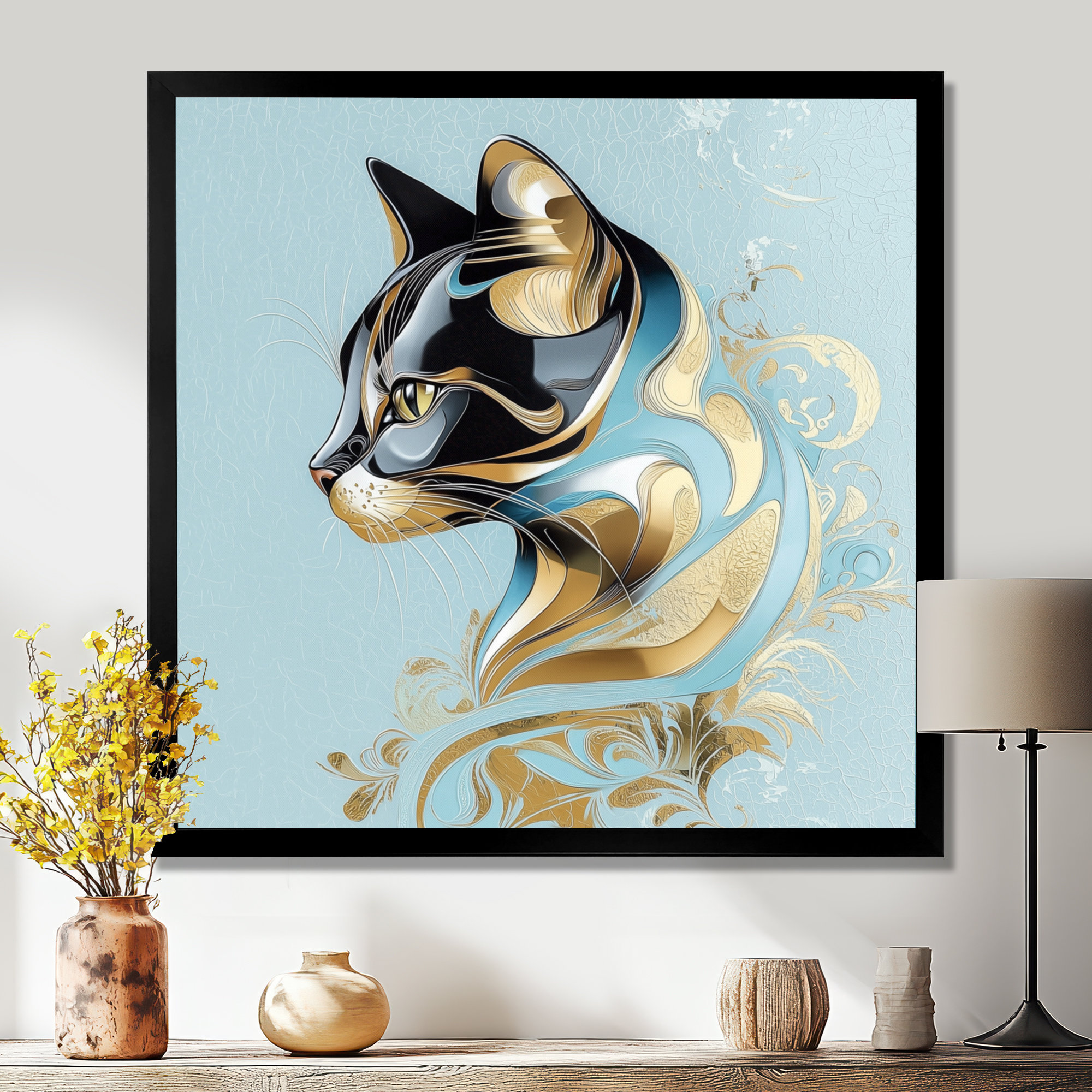 Mercer41 Playful Glam Geode Cat I - Cat Canvas Print - Wayfair Canada