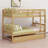 Space-Saving Wooden Bunk Bed With Trundle And Detachable Two Beds-331900575