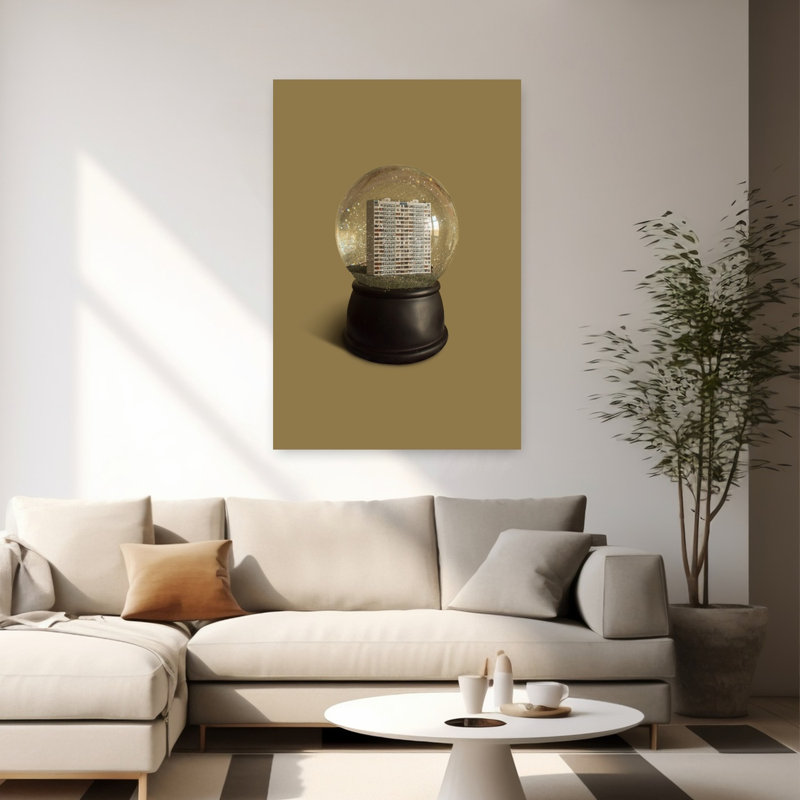 «Urban Snow Globe», impression d'art urbain surréel moderne et coloré, 60" H x 40" W