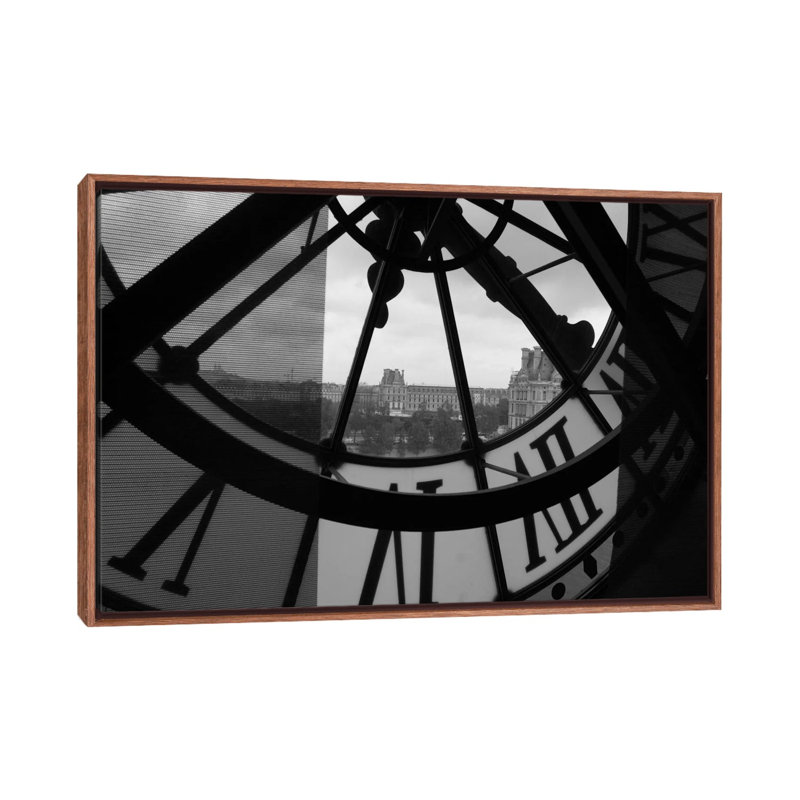 « tour d’horloge à paris »-impression, H 26 po x l 40 po x 1,5 po, Toile avec cadre en bois classique