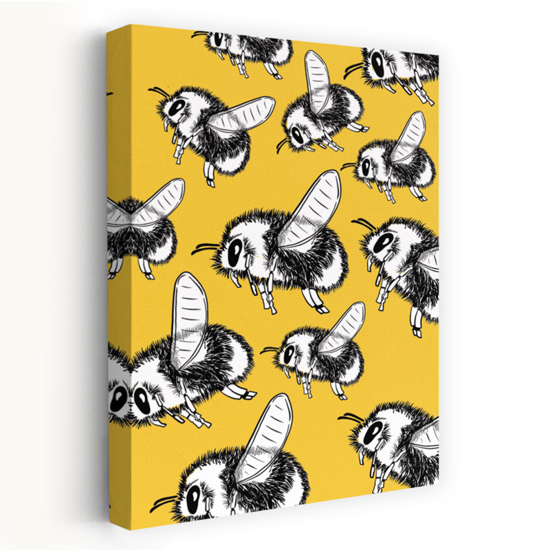 Abeilles volantes, abeille jaune, nature, printemps, affiche murale, H 60 po x l 40 po
