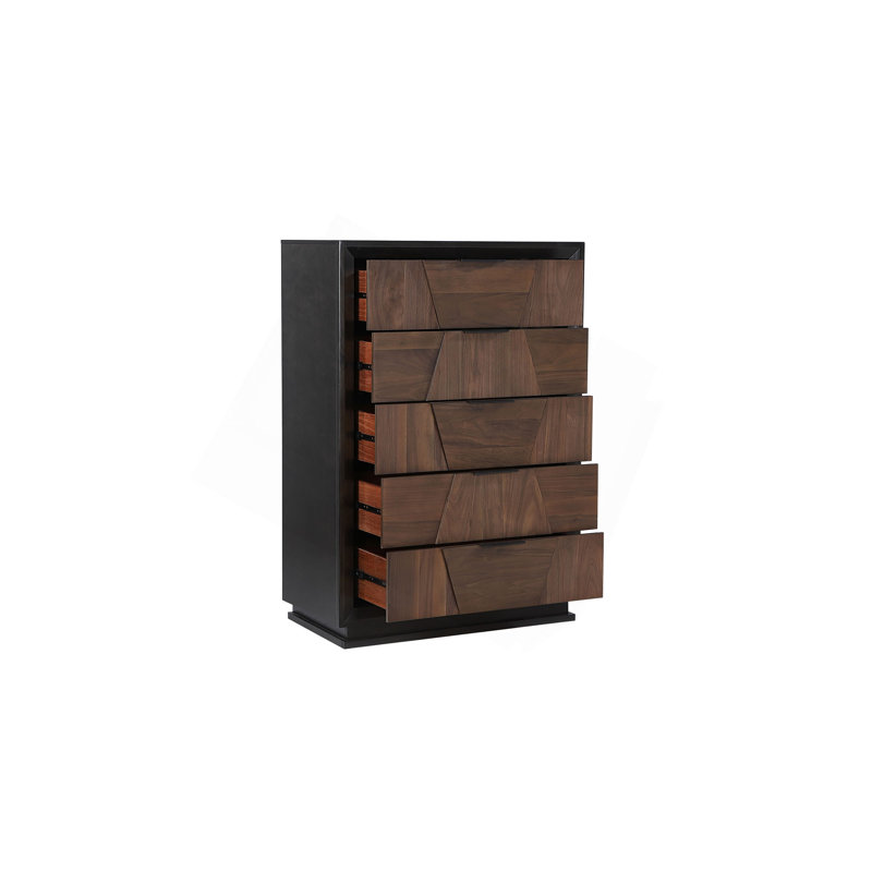 Commode 5 tiroirs de style traditionnel en bois