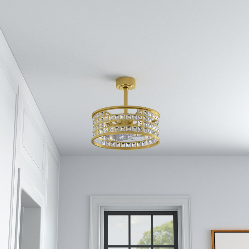 Pariaman 18'' Crystal Ceiling Fan with Light Kit and Remote Control
