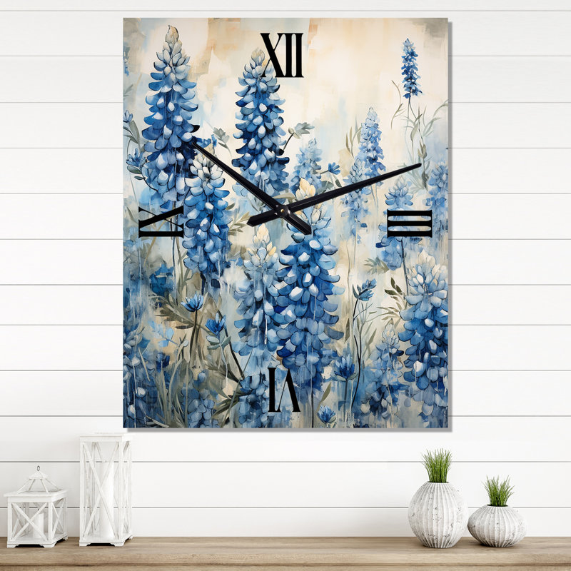 Horloge murale Blue Bonnets Tranquility II - Blue Bonnets, Médium