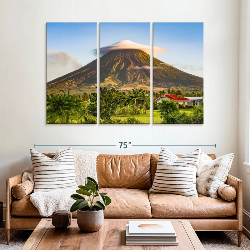Alvord célèbre volcan Mayon, H 42 po x l 65 po
