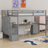 Loft Bed Frame With Built-In Desk And Double Storage Drawers-1158976905