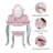  Teamson Kids Princess Rapunzel Wooden Play Vanity Table & Stool Set, Pink & Gray