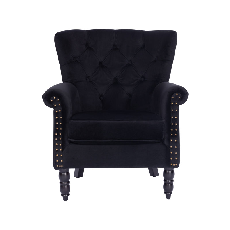 Liana Harmonsburg Accent Wingback Chair, Black