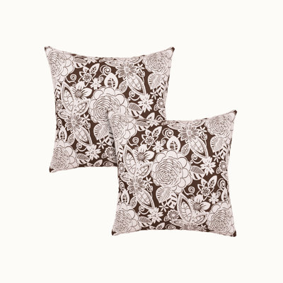 Oreiller carré floral jacquard 20 po x 20 po par Sherry Kline. Housse de coussin à fermeture à glissière seulement, non rembourrée. Ensemble de 2