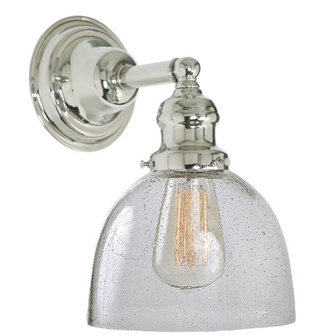 Shumway Armed Sconce, Clear, Polished Nickel