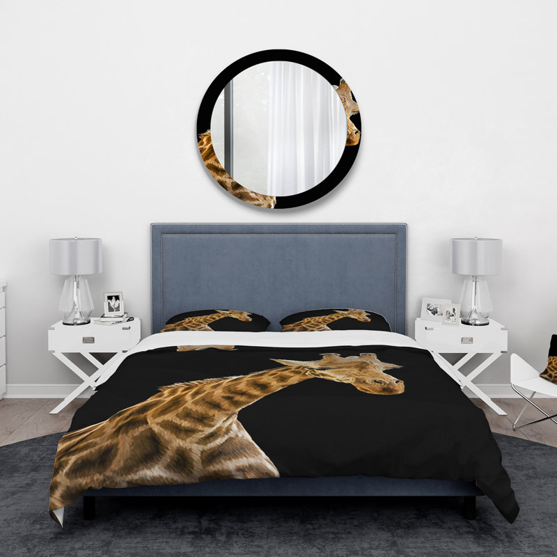 Brown/Gold Microfiber Duvet Cover Set, King Duvet Cover + 2 King Shams
