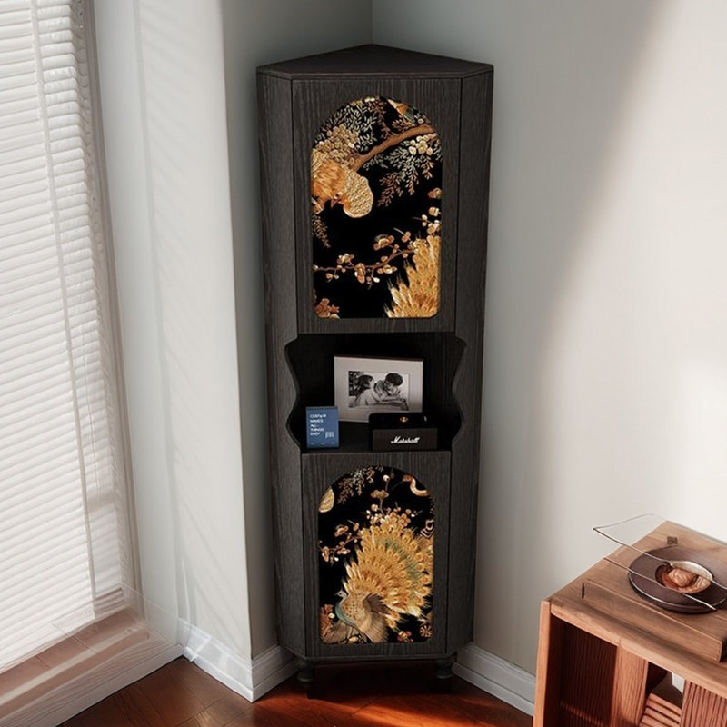 French style multi-functional high bookcase, Black