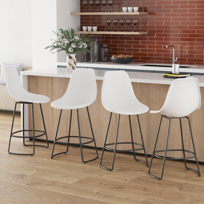 Tabouret de bar et de comptoir Audreigh, Blanc, Tabouret de bar (siège d'une hauteur de 30 po)