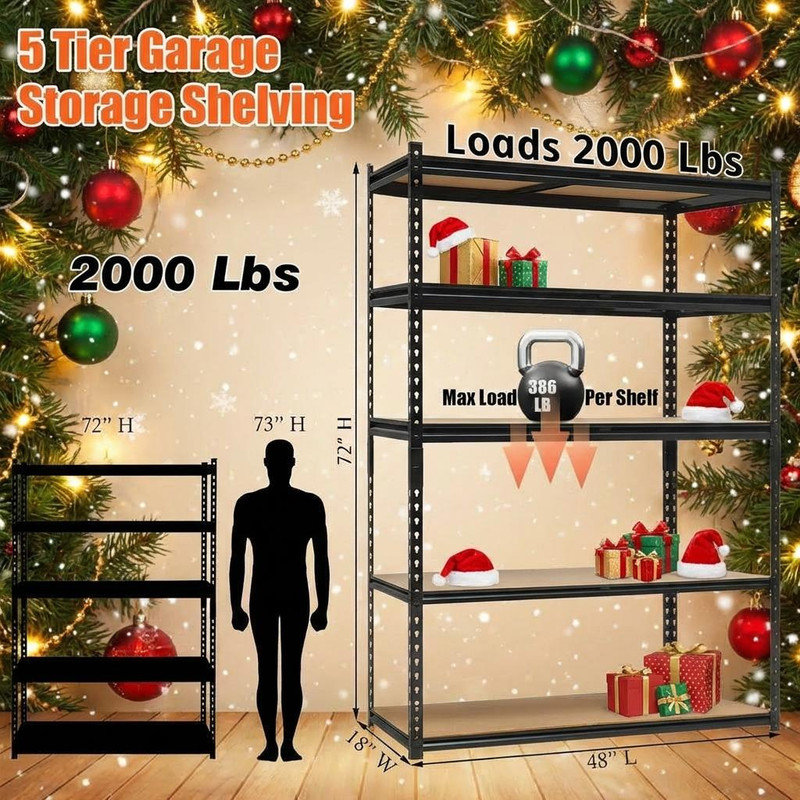 Metal Storage Rack, 182.9cm H x 121.9cm W x 45.7cm D
