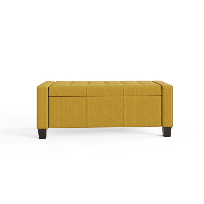 Ashley Upholstered Storage Bench, Mustard