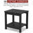 17.72 In. All Weather 2-Tier Rectangular Hips Outdoor Side Table，Black-1865201955