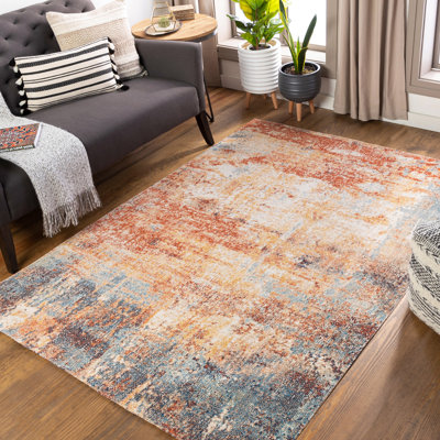 Cedrone Modern Boho Burnt Orange Area Rug