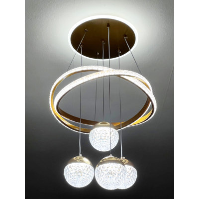 4 - Light LED Tiered Chandelier, Modern Corridor Chandelier  With Built-In Led Light Source