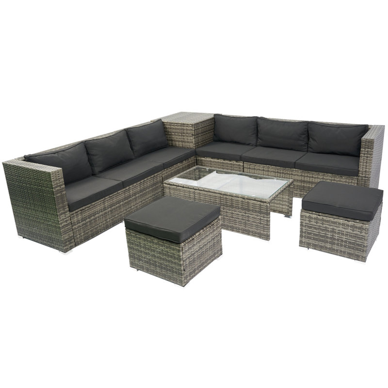 Ensemble de canapé modulaire d'extérieur 8 pièces
