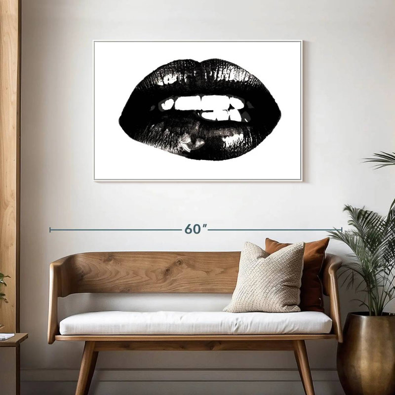 Lèvre, Cadre flottant blanc, 43 po x 29 po