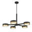  Lustre 5 lumières à DEL Ashor en noir mat avec accents laiton chaud Ashor