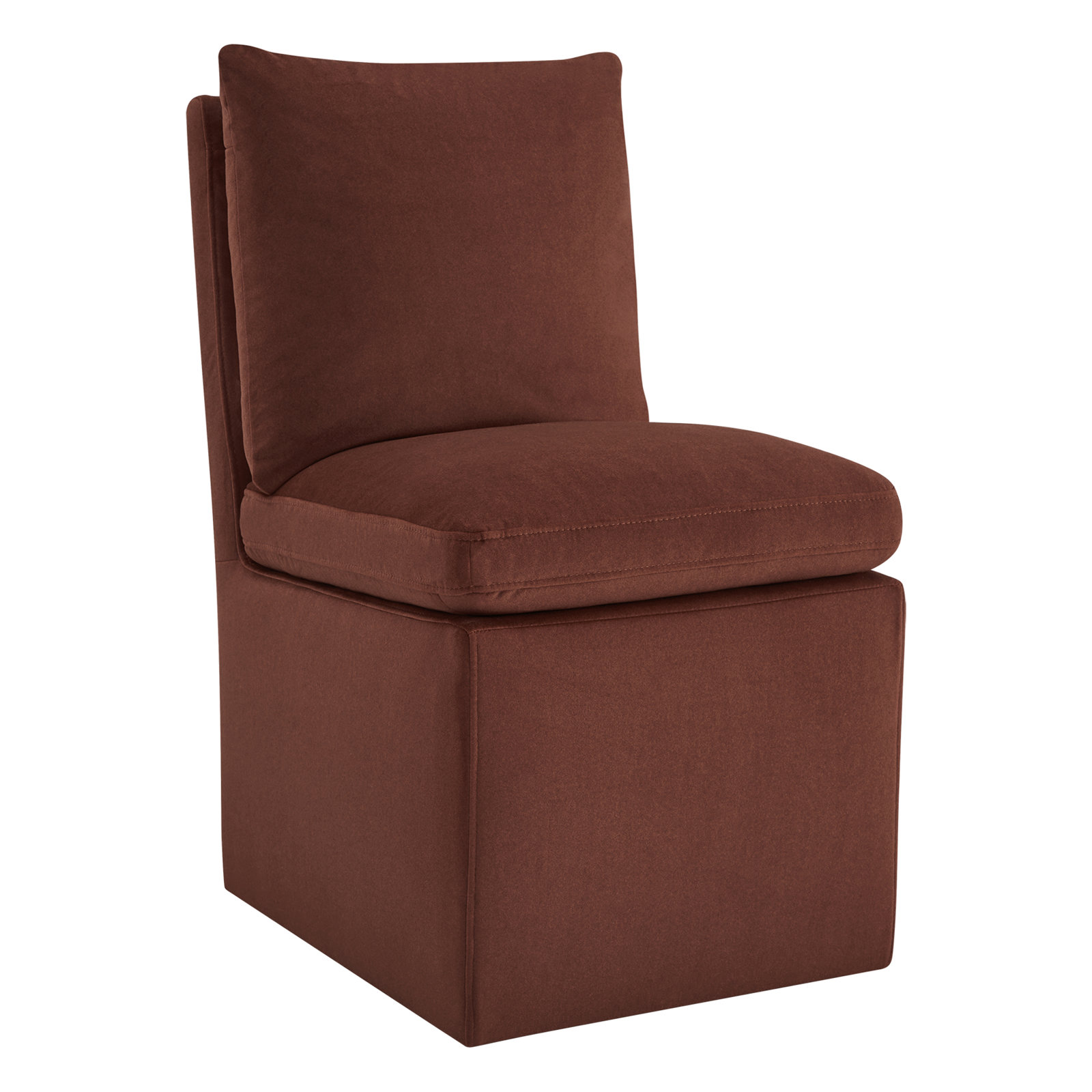 Alayaa Linen Side Chair, Brick Polyester